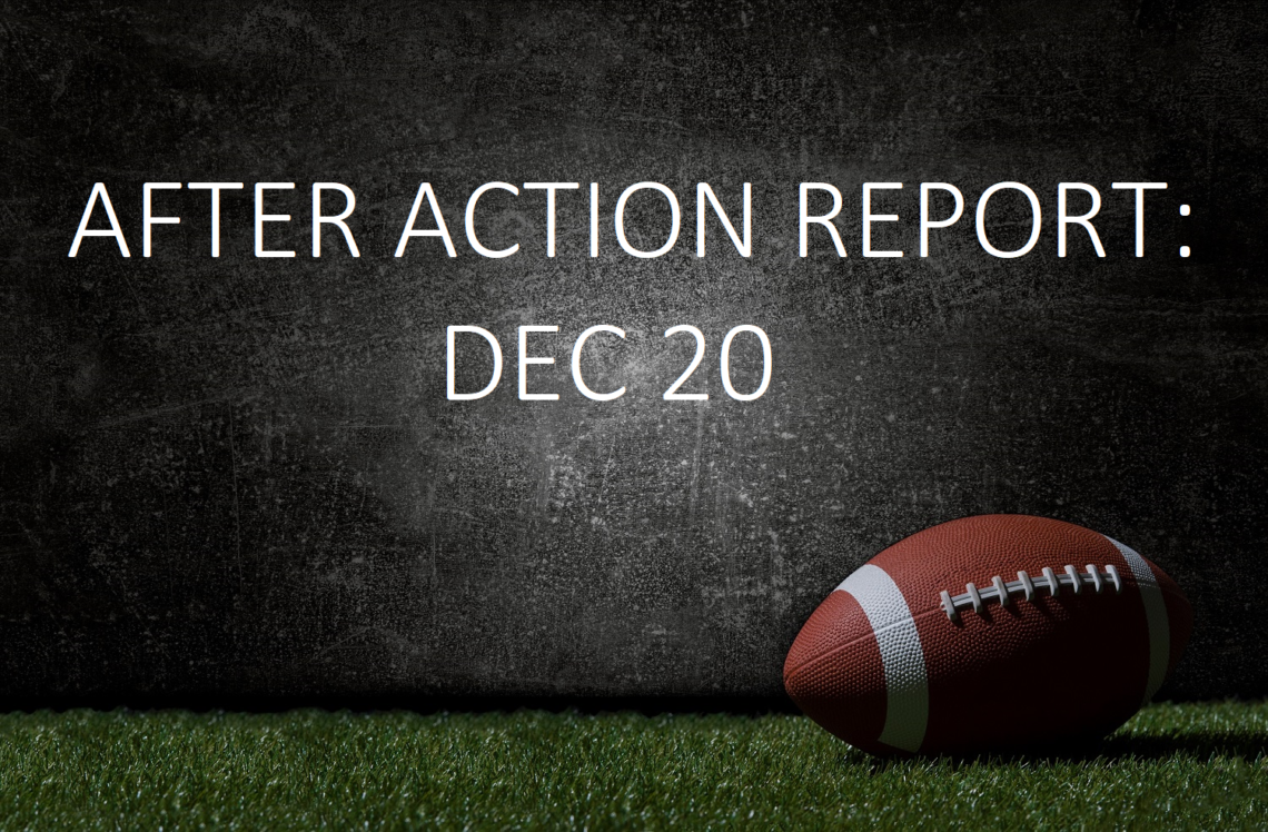 After Action Report – Dec 20