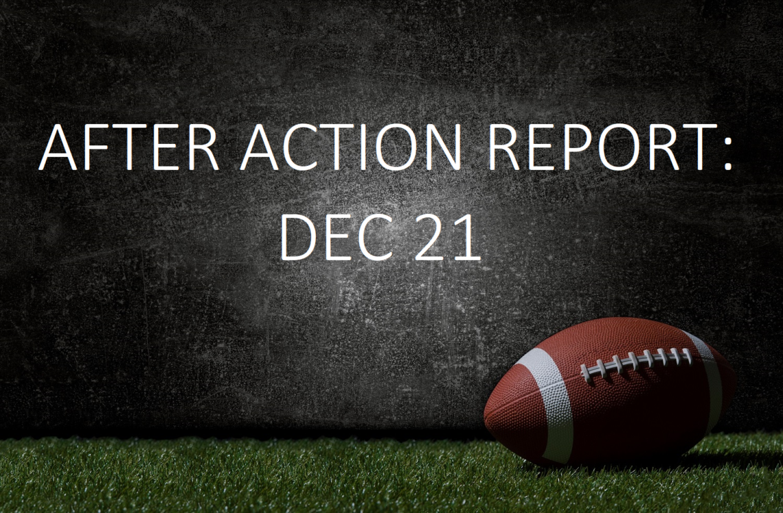 After Action Report – Dec 21